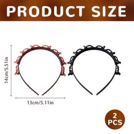 JAMSSOW Pack of 2 Headband with Clips, Hair Band with Clips, Bangs Hairstyle Hairpin, Headband with Clips, Headband with Tooth Headband Braid Tool, Elegant Headband for Women and Girls