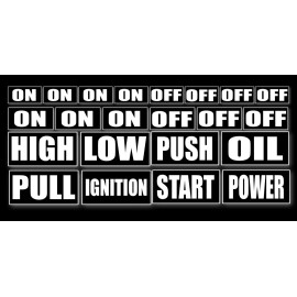 OwnTheAvenue On Off Switch Button Kit Vinyl Stickers White