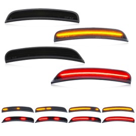 LUDARM Sequential LED Side Marker Lights Compatible with 2015-2023 Charger SXT, Scatpack, SRT Hellcat - 4PCS Smoked Lens LED Parking Lamps & Bumper Marker Lamps Replacement