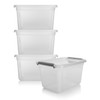 BigDean Pack of 4 15 L Storage Boxes with Lid,