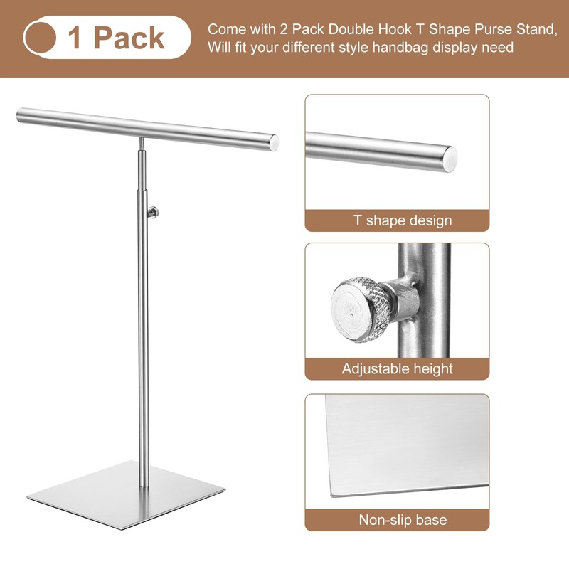 QUARKZMAN Necklace Display Stand Adjustable Height Jewelry Rack T Bar