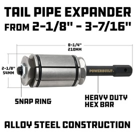 Powerbuilt Large Tailpipe Expander Set, Expand Exhaust Pipes, Round and Adjust Pipe, Remove Exhaust Clamp Grooves - 940404