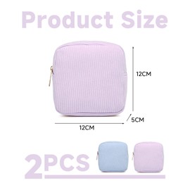 Pack of 2 Mini Storage Bag, Simple Plain Storage Bag, Storage Bag for Sanitary Napkins, Portable Travel Storage Bag, Fashionable Small Bag