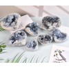 MOGEMT Raw Blue Celestite Crystal Geode Heart Shape Natural Healing