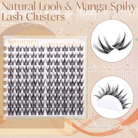 Manga Lash Clusters Wispy Eyelash Clusters Natural Look C Curly Cluster Eyelash Extensions Fairy Lashes Clusters 10-16mm Individual Lashes Natural Anime Lash Extension by Winifred