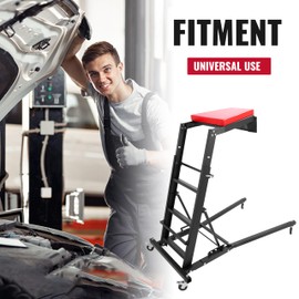 HECASA Top Automotive Creeper Easily Access and Repair Engines Adjustable and Foldable with 4 Swivel Caster Wheels 300LBS Weight Capacity Black Powder Coated Steel