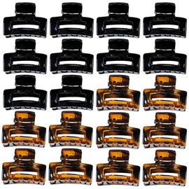 20 PCS Small Rectangular Hair Claw Clips Square Hair Claw Strong Hold Hairpins Non-slip Jaw Clips Acrylic Hair Pins Cute Hair Styling Accessories for Women Girls
