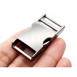 CRAFTMEMORE 3/4 inch Metal Curved Side Release Buckle Clip Lock for Belt Paracord Bracelet Pet Collar 2 pack (Gunmetal)