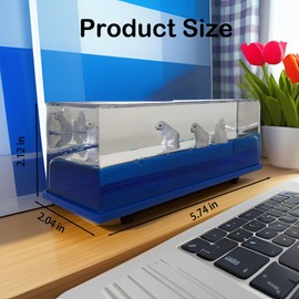 Honsheng Unsinkable Polar Bear Figurines Liquid Fluid Toy in a Box Home Decor Gifts for Women Man Paperweight Desk (Polar Bear)