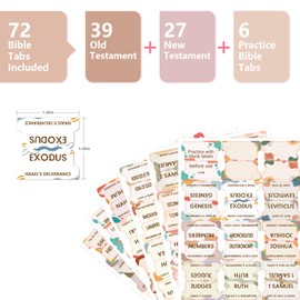 Bible Tabs for Women and Men, 72 Laminated Bible Tabs for Easy Navigation and Apply, Bible Index Tabs for Study Bible, Easy to Read, Bible Book Tabs for Christian Gift(Earthy)