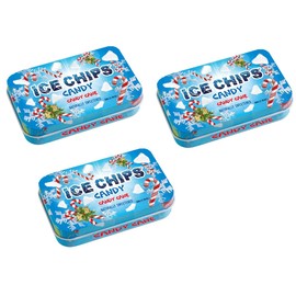ICE CHIPS Xylitol Candy Tins (Candy Cane, 3 Pack) - Includes BAND as shown