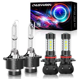 CHUSYYRAY For 2007-2008 Infiniti G35 HID/LED Headlight High/Low Beam Fog Light Bulbs Kit