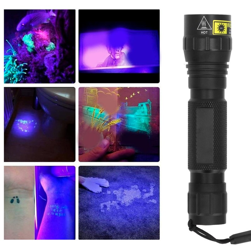 UV Flashlight 365nm Aluminum Portable Professional UV Flashlight for Resin