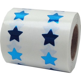 Metallic Blue Star Shape Stickers 0.50 Inch 1,000 Adhesive Labels