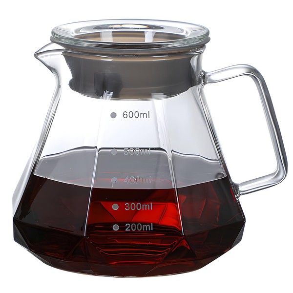 Glass Coffee Server for Drip Coffee Maker,Diamond Fashion Design Glass