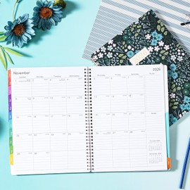 2026 Planner - 2026 Planner Weekly and Monthly, Jan. 2026 - Dec. 2026, 9” x 11”, 2026 Calendar Planner with Colorful Tabs, Inner Pocket, Twin-Wire Binding - Floral
