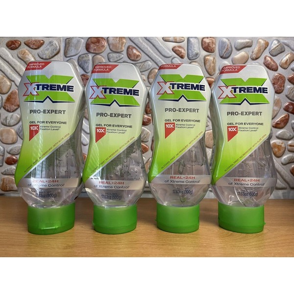 4PK XTREME PRO-EXPERT Hair Styling Gel ALCOHOL FREE REAL 24h EXTREME CONTROL