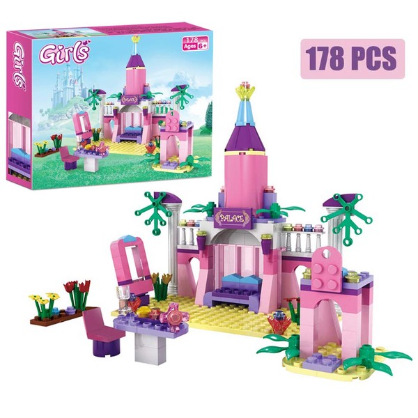 Dream Girls Building Blocks Toys King Prince Princess Pink Palace and Castle Building Sets for Boys and Girls Preschool Educational Toys 178 Pcs 3272