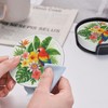 Famame 6 Pcs Tropical Leaves Parrot Toucan Leather Coasters for