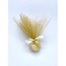 Organza Scalloped Edge Tulle Square Favour 24 cm(9") pack of 50 (GOLD)