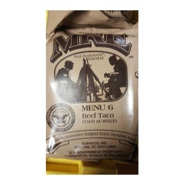 Andrews Corner MRE Meals Survival Food 2019 US MILITARY MEALS READY TO EAT Meal Prepper Food (Beef Taco - Meal 6)