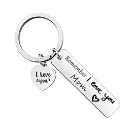 Remember I Love You Mom Keychain Gifts for Mom from Daughter Son, Mom Mothers Day Gifts for Mothers Birthday Gifts for Mom Keychain Engraved Gifts for Mother Mommy Mama Gift Ideas