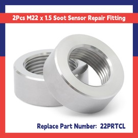 Dusledel 2Pcs 22PRTCL M22 x 1.5 Soot Sensor Repair Fitting for Weld Bung, Mount, Particulate, Diesel PM, Stainless Material