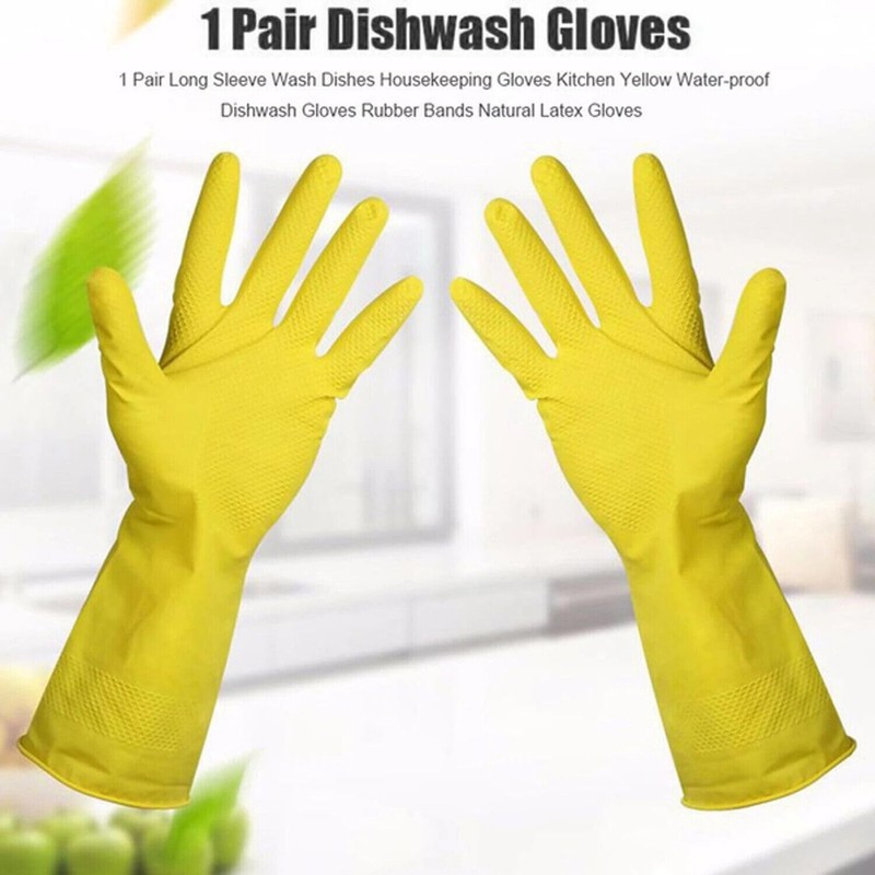 APXB 4/10 Pairs Rubber Gloves S/M/L Long Sleeve Household Washing