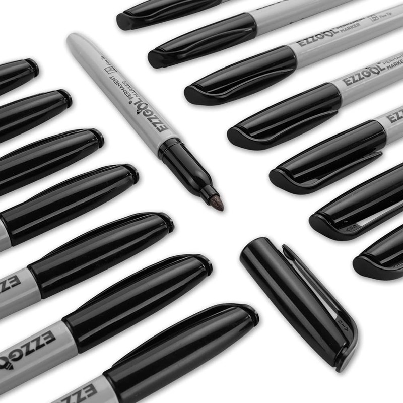Ezzgol Permanent Markers Bulk, 72 Pack Black Permanent Marker Set,
