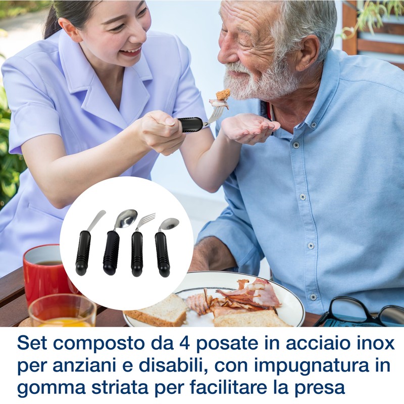 GIMA - Set composto da 4 posate modellabili in acciaio