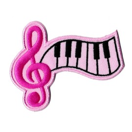 NagaPatches Sew-On Patch Treble Clef Pink