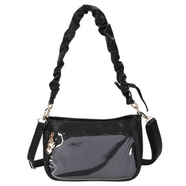 Harugio Pain Bag, Shoulder Bag, Small, Pushing Bag, Mini Pain Bag, Shoulder Bag, Satin, Gathered Back, Pushing Activity, Ota Activity, Pushing Bag, Cute, Popular, Black, White, Light Blue, Black