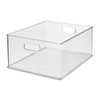 iDesign Recycled Plastic Stackable Storage Bin with Handles - Clear