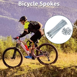 TUCKBOLD Bicycle Spokes Bike Wheel Spokes Silver Tone Nipple 1 Set 13G 143mm Length 45 Steel Galvanized