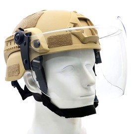 Tactical ACH Airsoft Helmet with Full Face Clear Visor Protective Guard MICH 2000 Mode for Paintball Outdoor CS Wargame (CT)