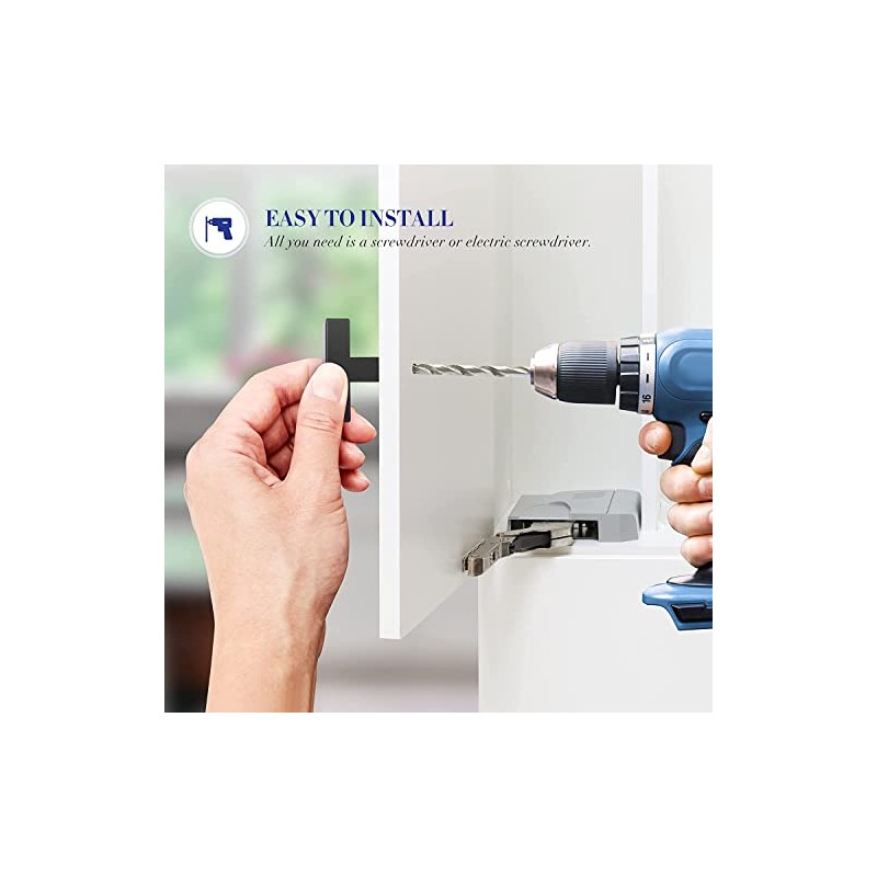 Ravinte 10 Pack Black Square Bar Cabinet Knobs 2 Inch