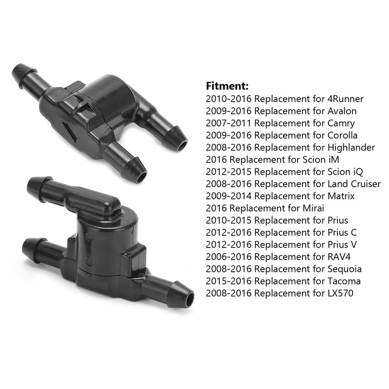 Shanrya 8532128020 Windshield Washer Check Valve, Durable Reliable 2pcs Wiper