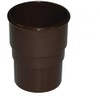 FLOPLAST 68mm Round Gutter Pipe Socket - Brown