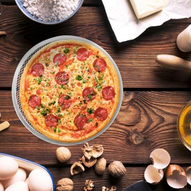 Kichvoe 12-Inch Aluminum Pizza Mesh Pan Non-Stick Baking Screen for Home Oven Cooking and Serving