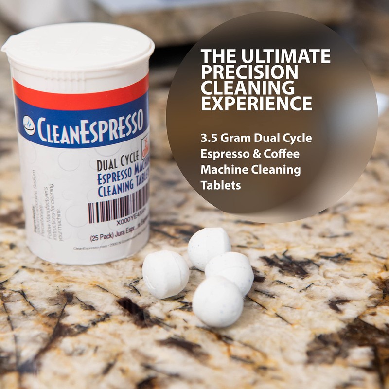 (25 Pack) CleanEspresso Dual Cycle Espresso Machine Cleaning Tablets for
