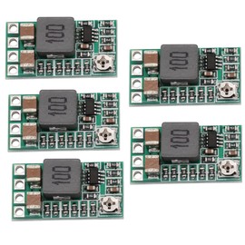 Heevhas Mini Step-Down Power Supply Module Power Supply Adjustable Voltage Regulator DC-DC 4.0-20V, 12V 24V to 5V 3A Power Module (Pack of 5)