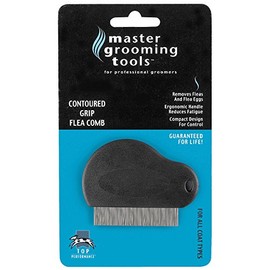 Master Grooming Tools Contoured Grip Flea Combs,Ergonomic Combs for Removing Fleas (2 Pack) TP19133-2