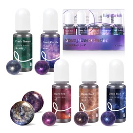 LIGHTWISH 5 Different Colors Epoxy Resin Pigment High Concentration Resin Color Pigments for DIY Jewelry Making and Keychains, Art Making Star Series with Black and 4 More Colors