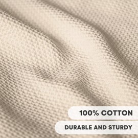 Artoid Mode 100% Cotton Beige Dark Grey Waffle Weave Kitchen Dish Cloths, 13x28 Inch Ultra Soft Absorbent Quick Drying Kitchen Dish Towels Set of 4, Multicolor