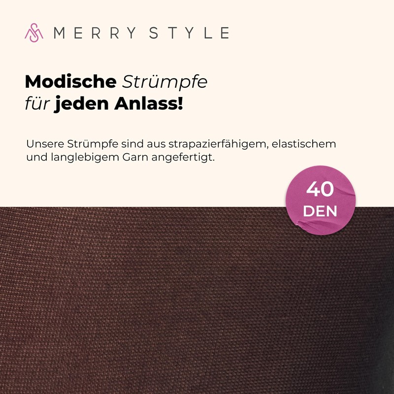 Merry Style Women's Microfibre 40 Denier Hold Up Stockings With