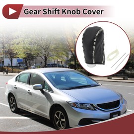 HEROFFIX 1 Stk. Schaltknaufabdeckung für Subaru Forester 2014-2017 Schaltknaufschutz Pebbled Schwarz Beige Kunstleder