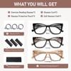 PUBOWT Oversized Reading Glasses for Women Cat Eye Style Blue