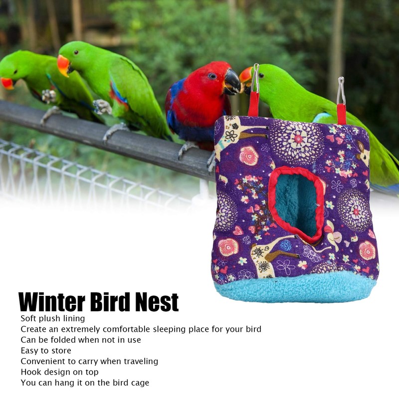 Warm Bird Hammock Plush Soft Foldable Round Bird Hanging Nest