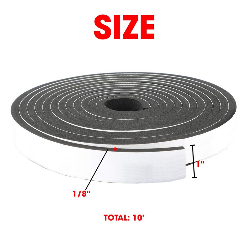 Neoprene Foam Strip Roll by Dualplex, 1" Wide x 10'