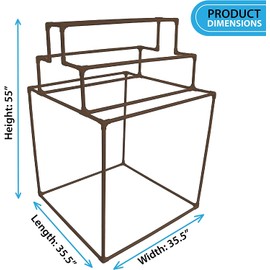 8 Bar Pyramid Towel Rack - Dry Wet Towels, Organize Fresh Towels, Poolside Towel Storage Organizer, (35.5" L x 35.5" W x 55" H), Brown